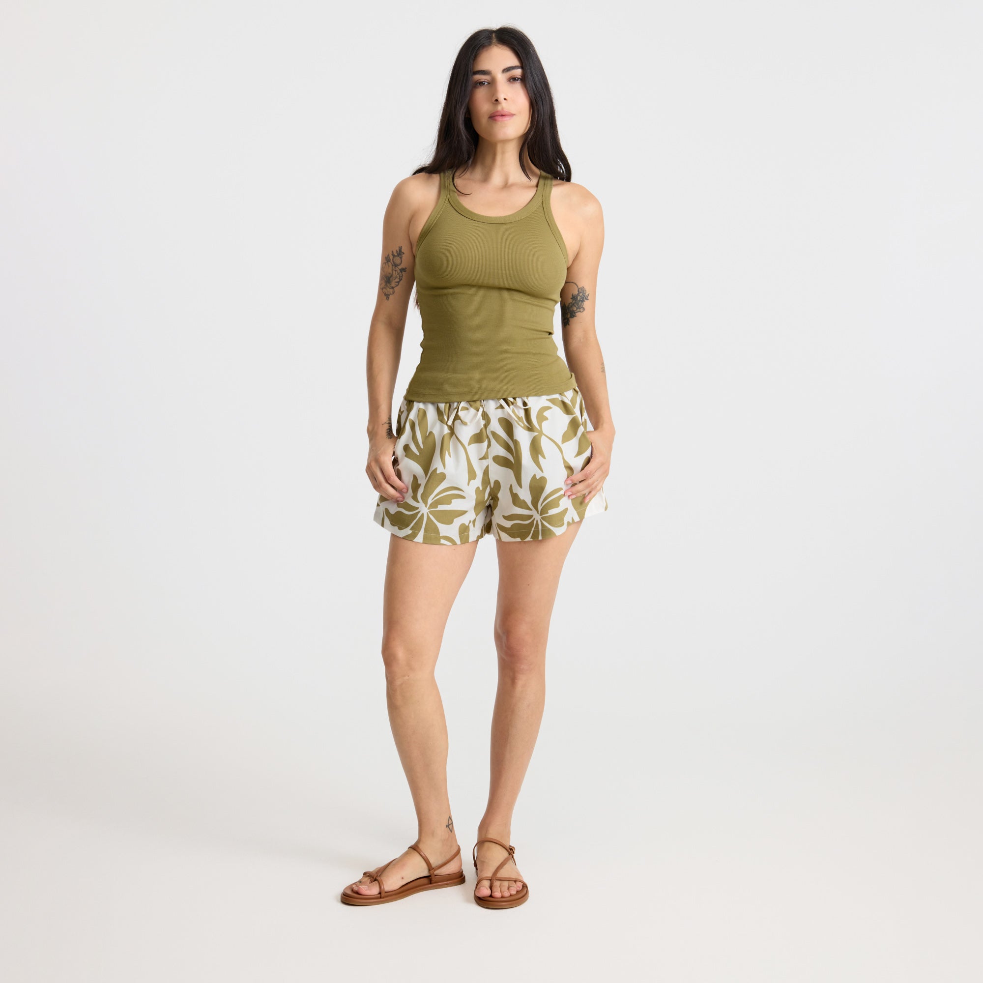 Wind Worn Tanktop - Dusty Olivgrün