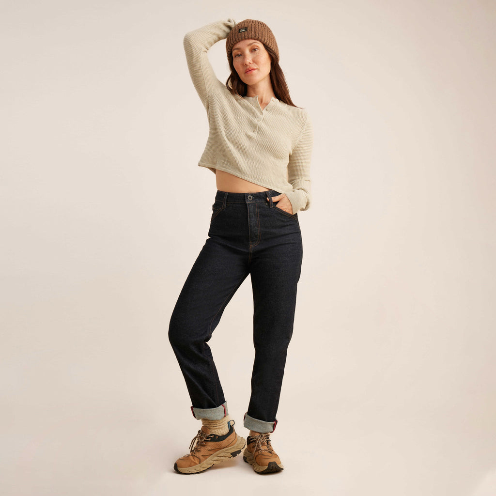 Gut abgenutzte lange Sleeve Thermal Sweater - Stein