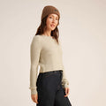 Gut abgenutzte lange Sleeve Thermal Sweater - Stein
