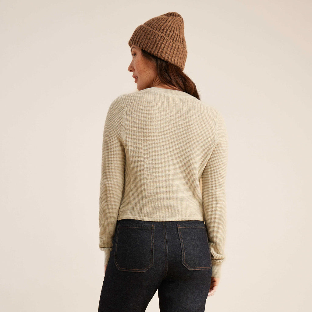 Gut abgenutzte lange Sleeve Thermal Sweater - Stein