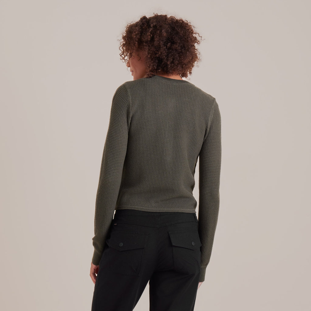 Gut abgenutzte lange Sleeve Thermal Sweater - Militär