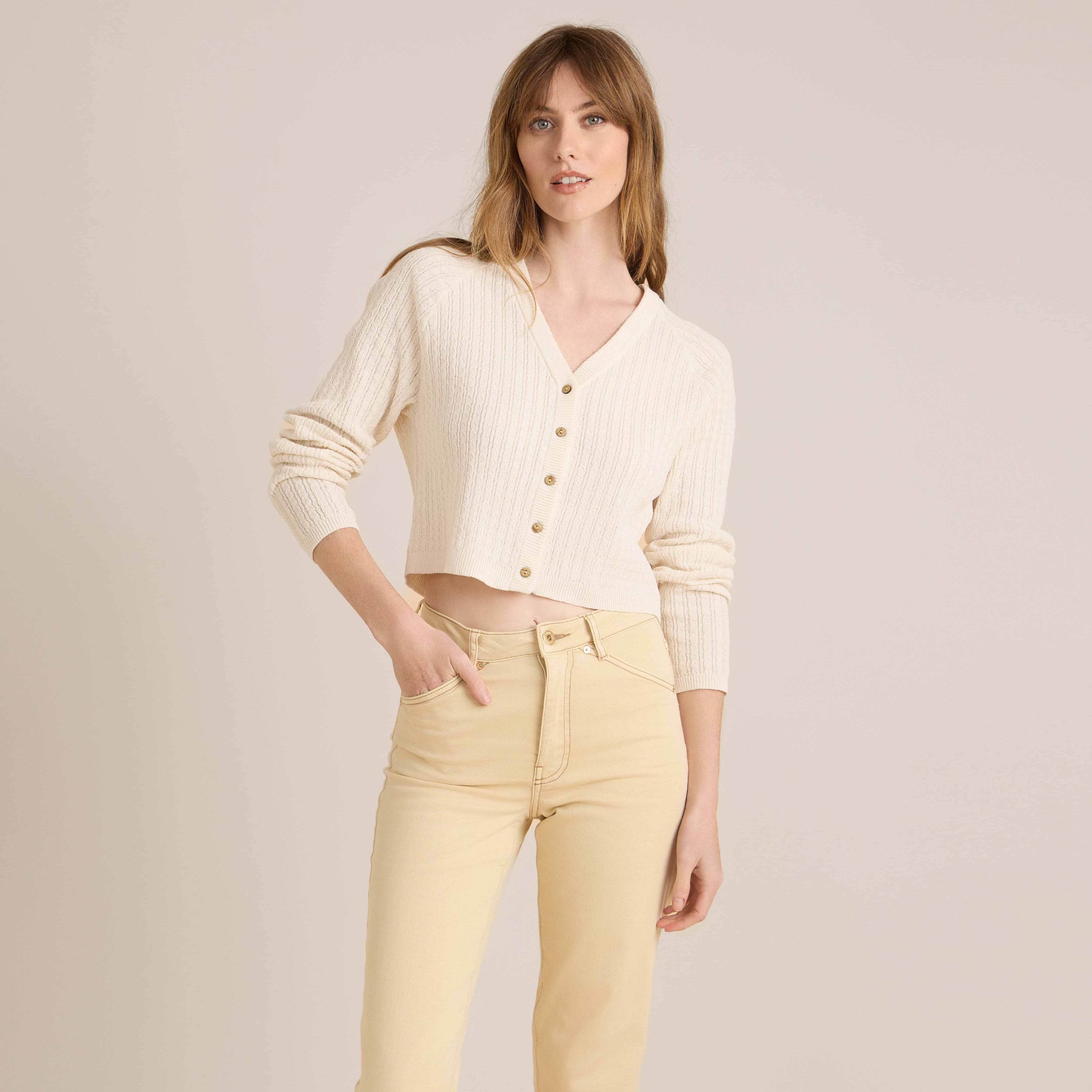 Bluffs Langarm Cardigan für Eggshell