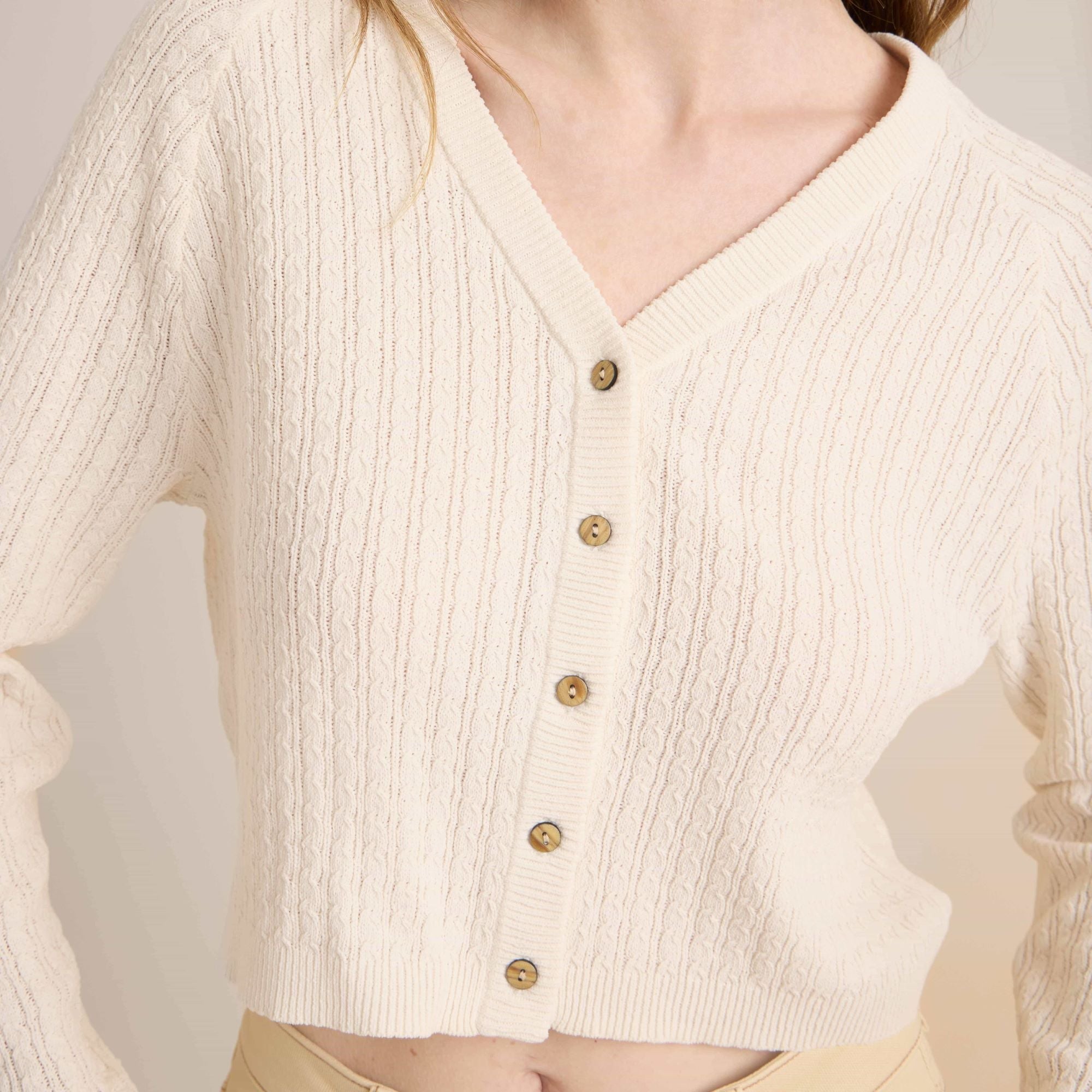 Bluffs Langarm Cardigan für Eggshell