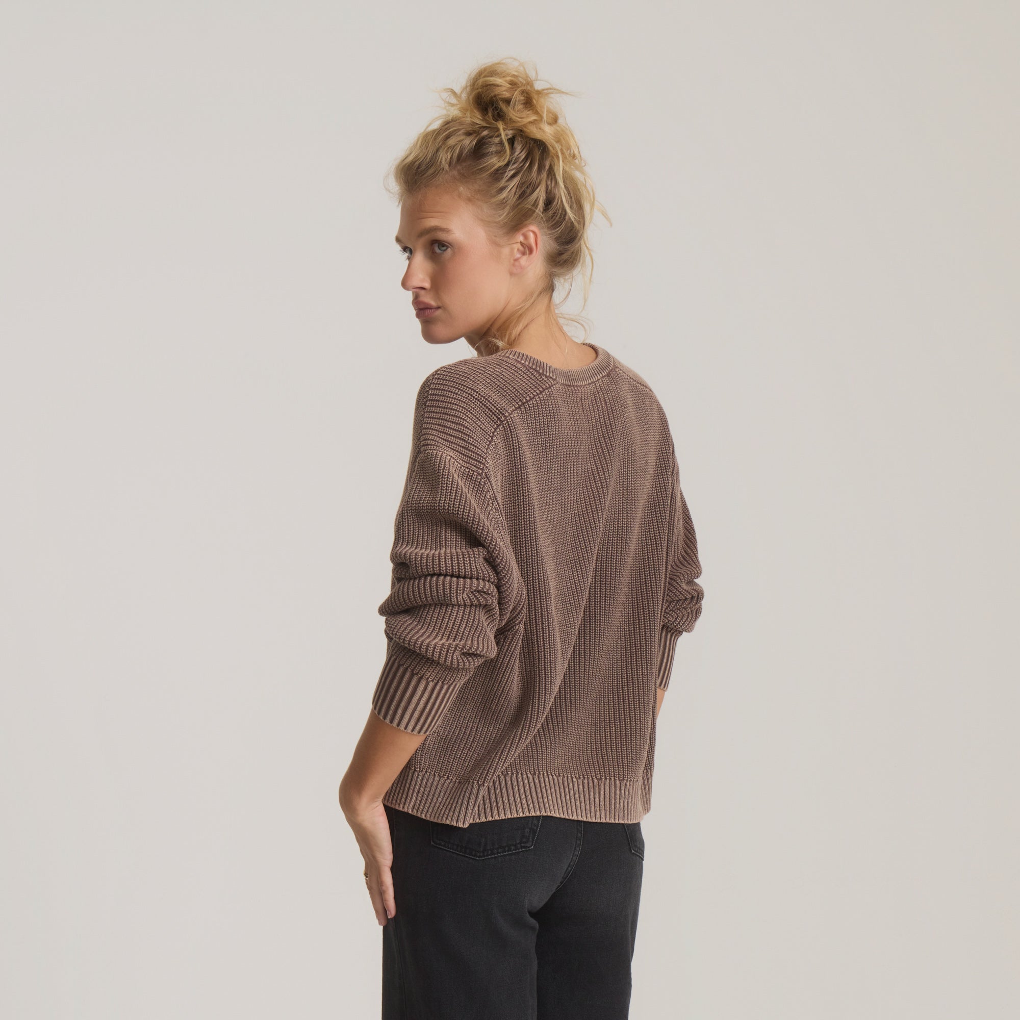 Made To Fade Langarm-Pullover - Coco Bean