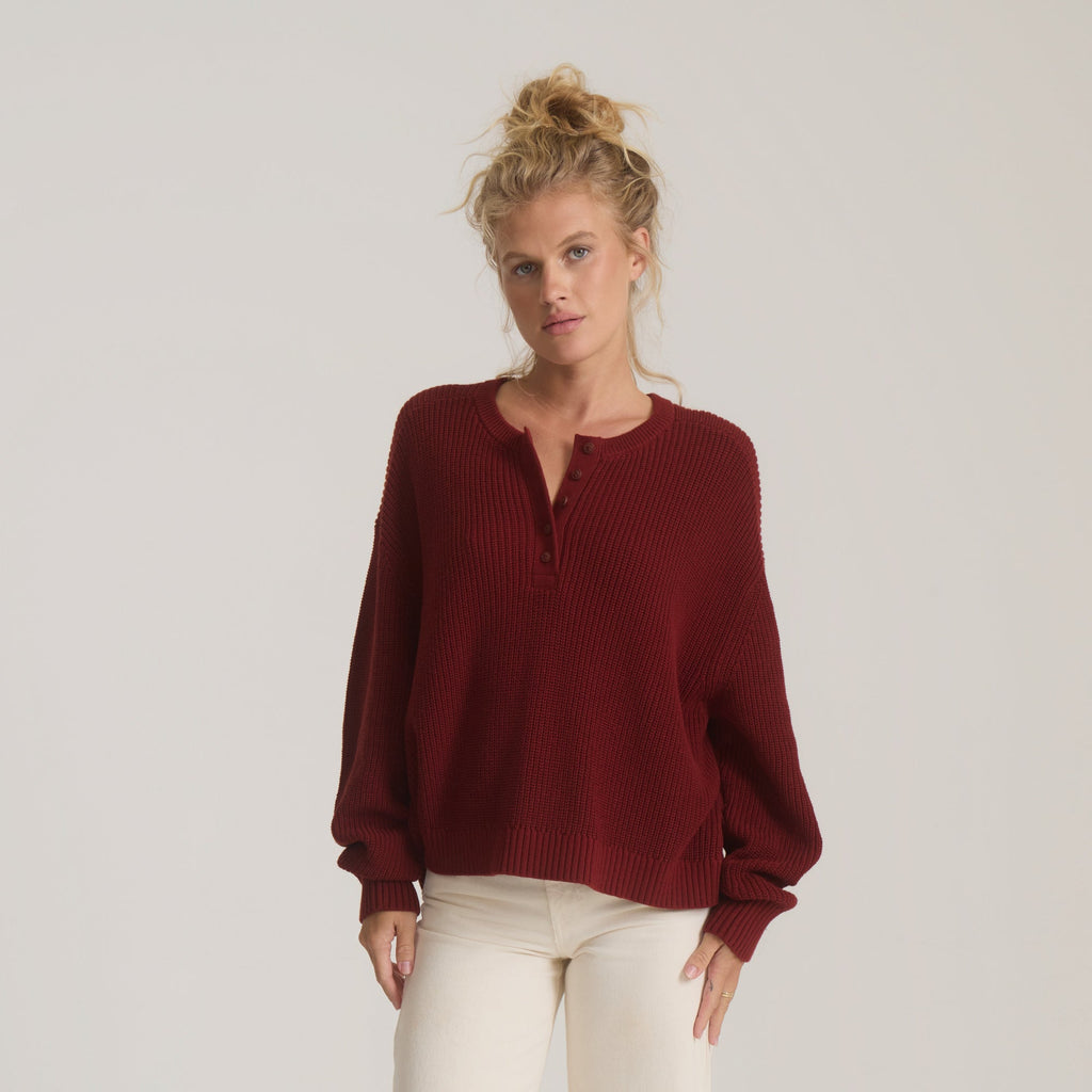 Made To Fade Langarm-Sleeve Sweater - Kirschholz