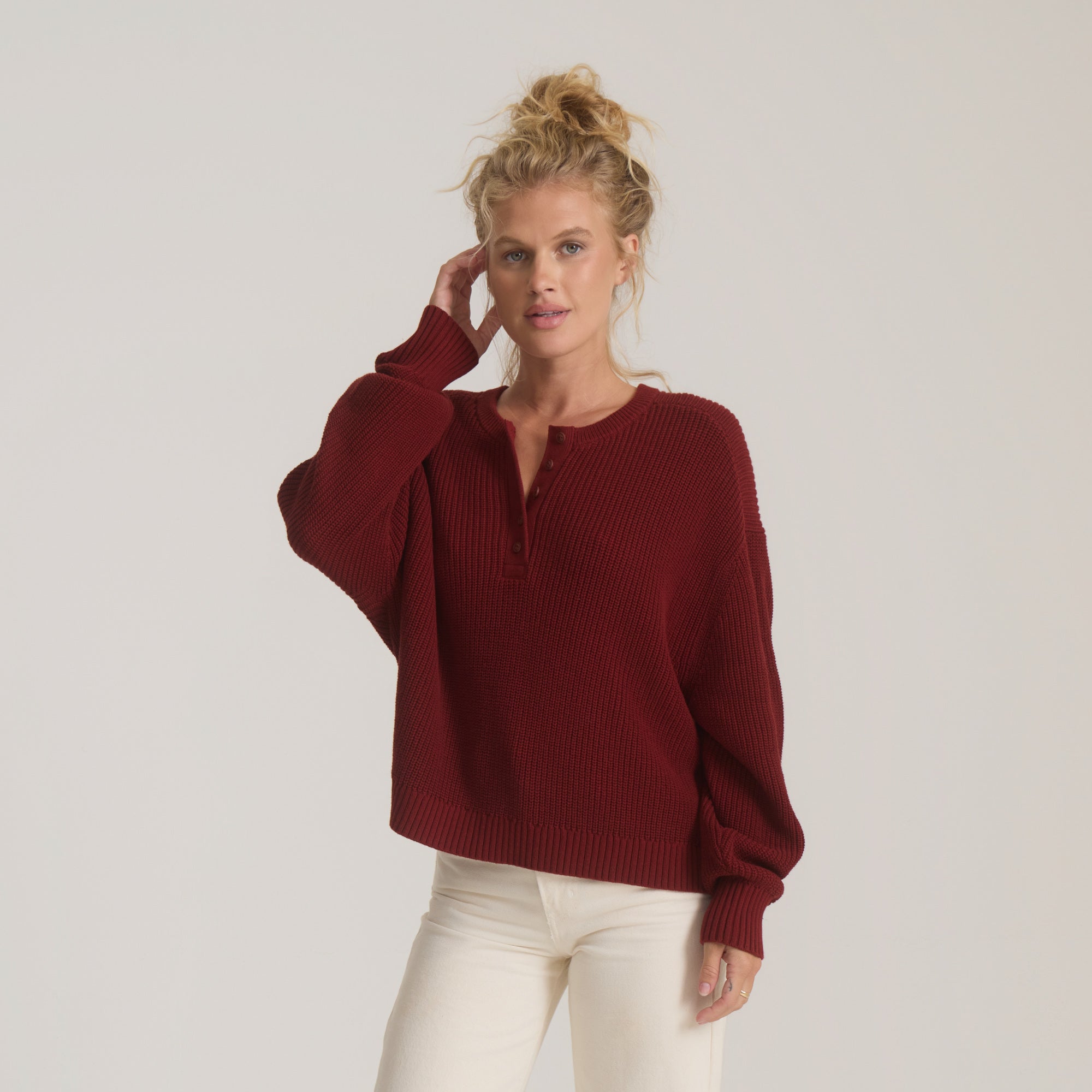 Made To Fade Langarm-Sleeve Sweater - Kirschholz