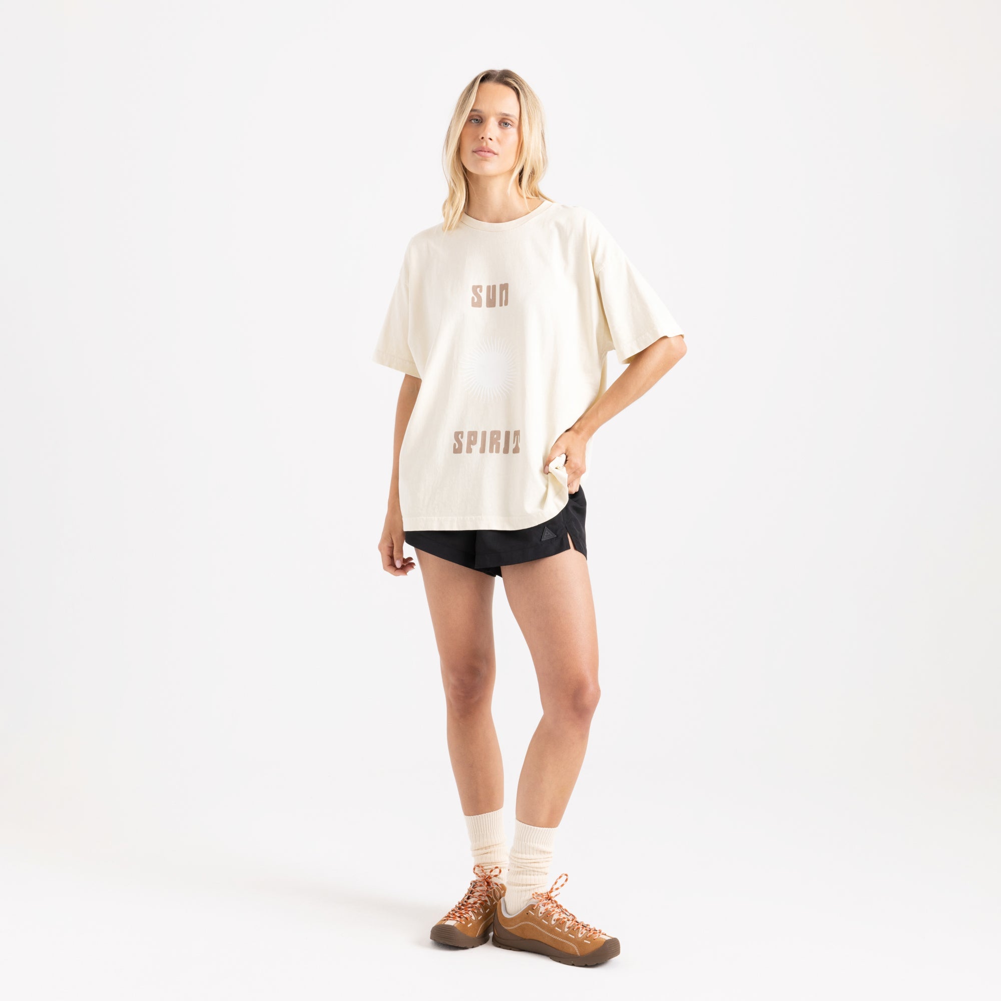 Sun Oversized Premium-T-Shirt - Knochen