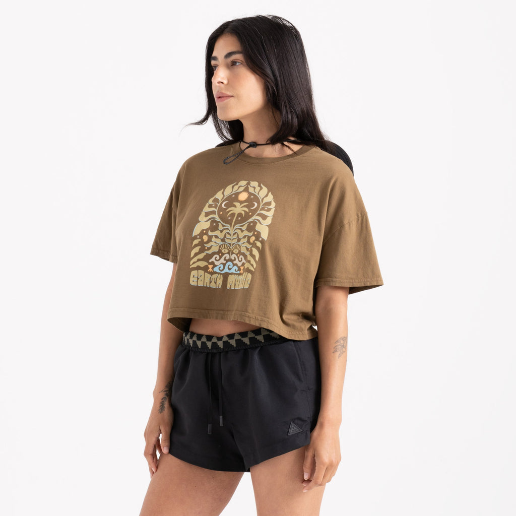 Earth Mystic Kurz geschnitten Boxy Premium-T-Shirt - Wald