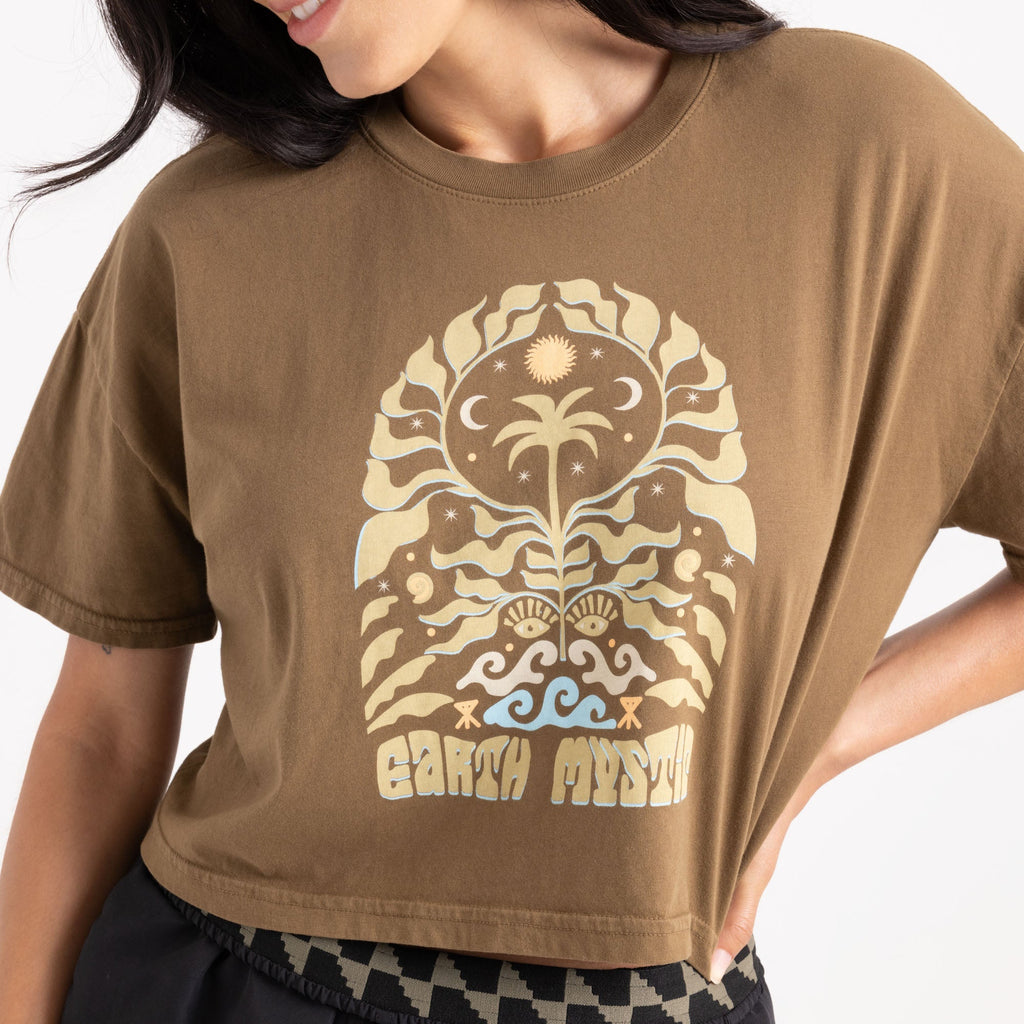 Earth Mystic Kurz geschnitten Boxy Premium-T-Shirt - Wald