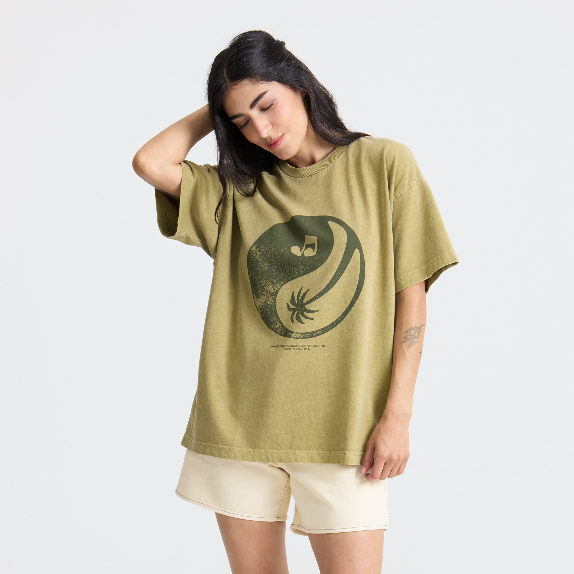 Balance Übergroße Premium-T-Shirt - Dusty Olivgrün