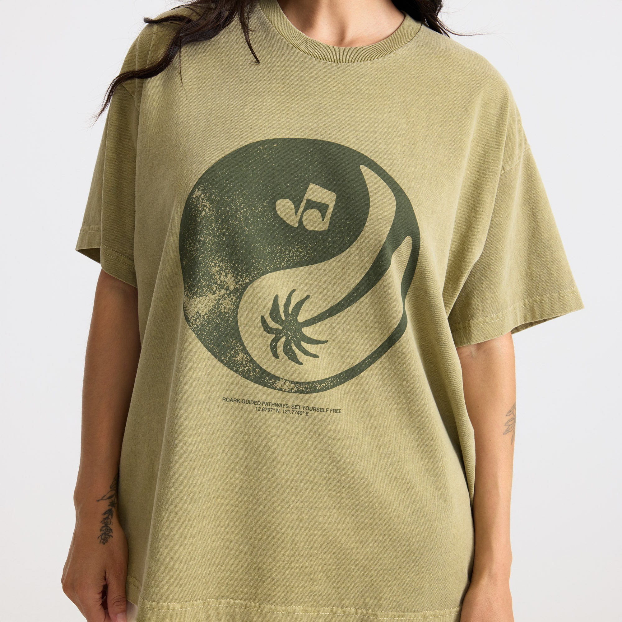Balance Übergroße Premium-T-Shirt - Dusty Olivgrün