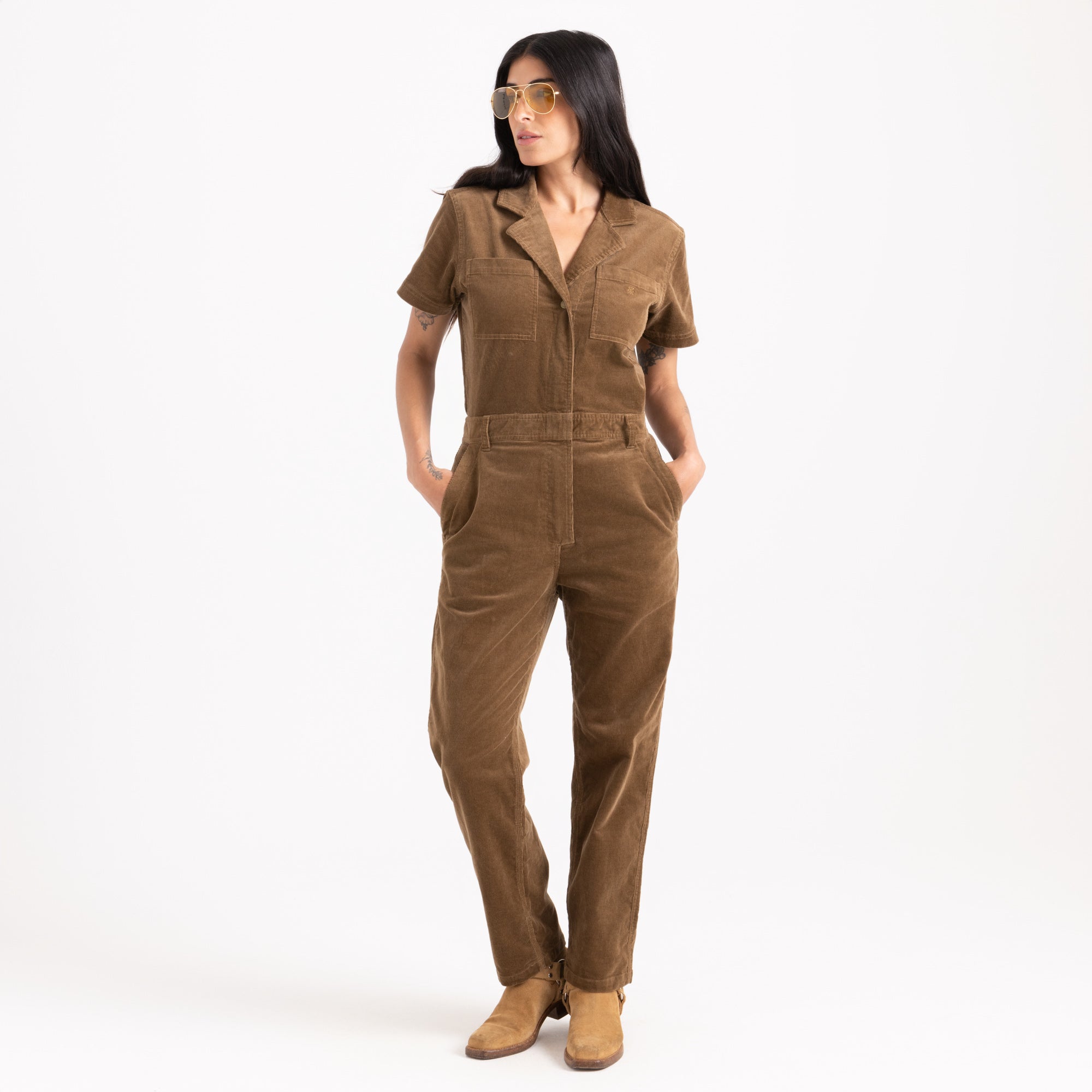 Layover Cord Jumpsuit — Otter