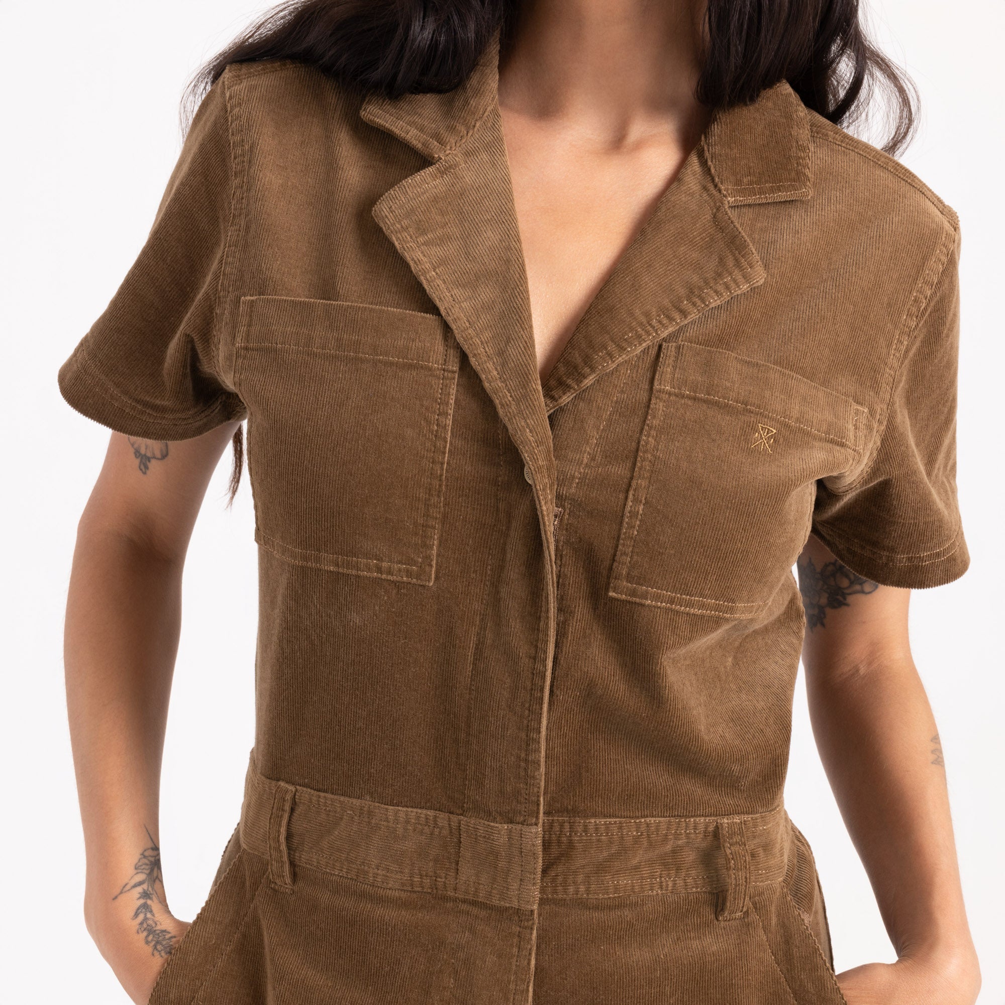 Layover Cord Jumpsuit — Otter