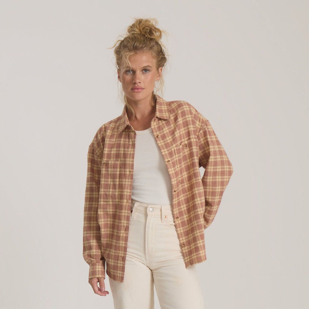 Amberley Light Langarm Flannel — Cherrywood