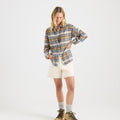 Amberley Light Langarm Flannel — Dark Khaki
