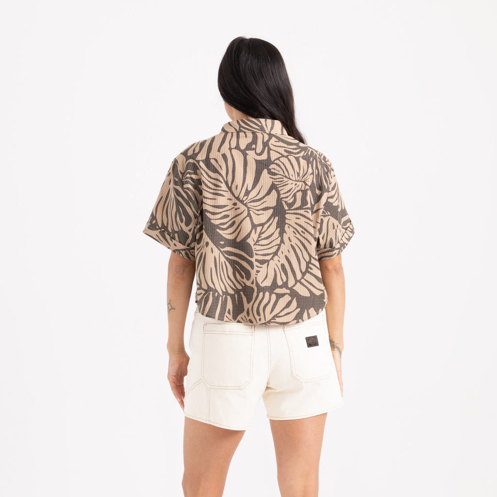 Bless Up Kurz geschnitten Button Up Shirt von Khaki