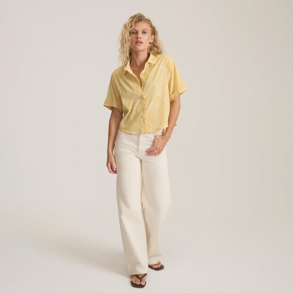 Bless Up Kurz geschnitten Button Up Shirt für Weizen