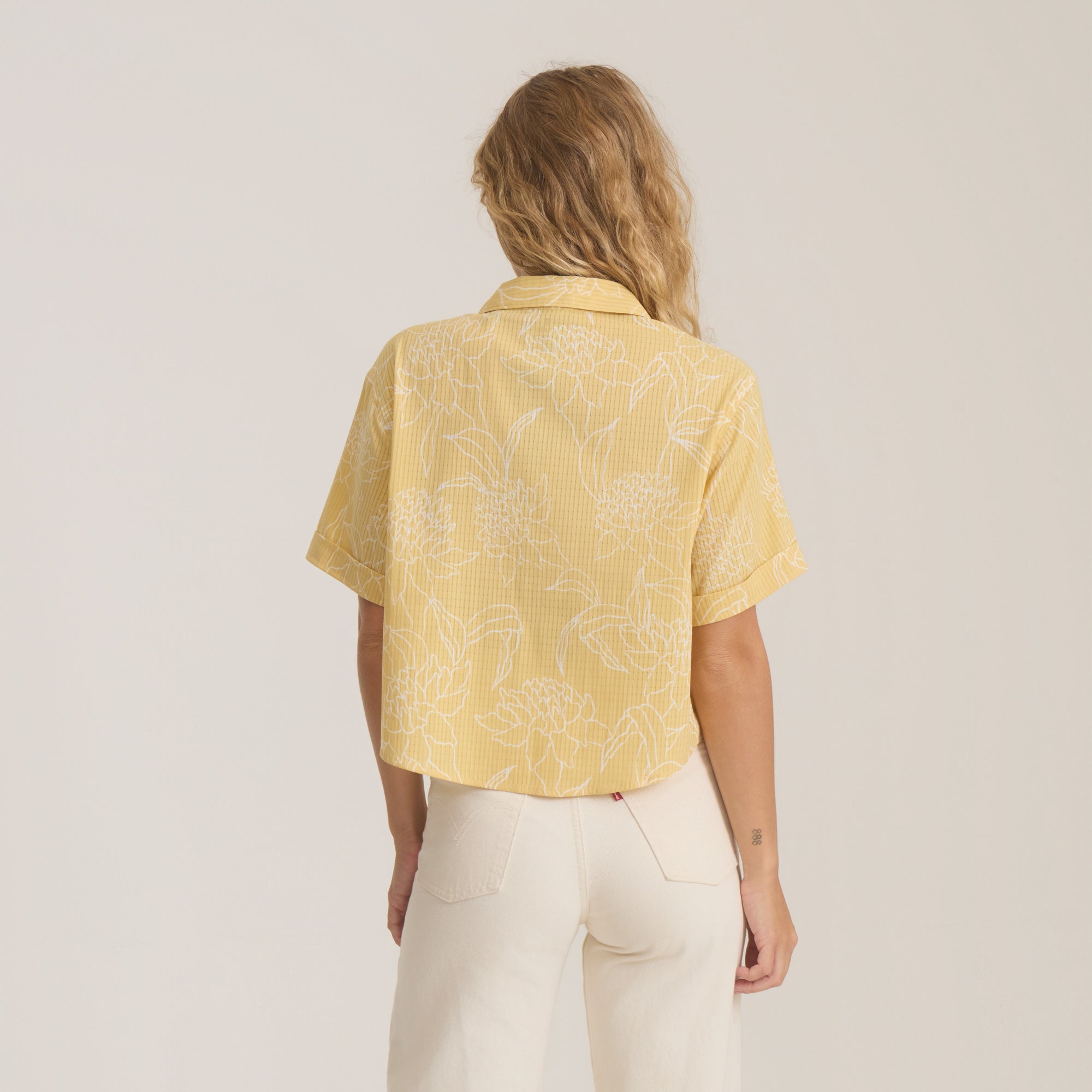 Bless Up Kurz geschnitten Button Up Shirt für Weizen