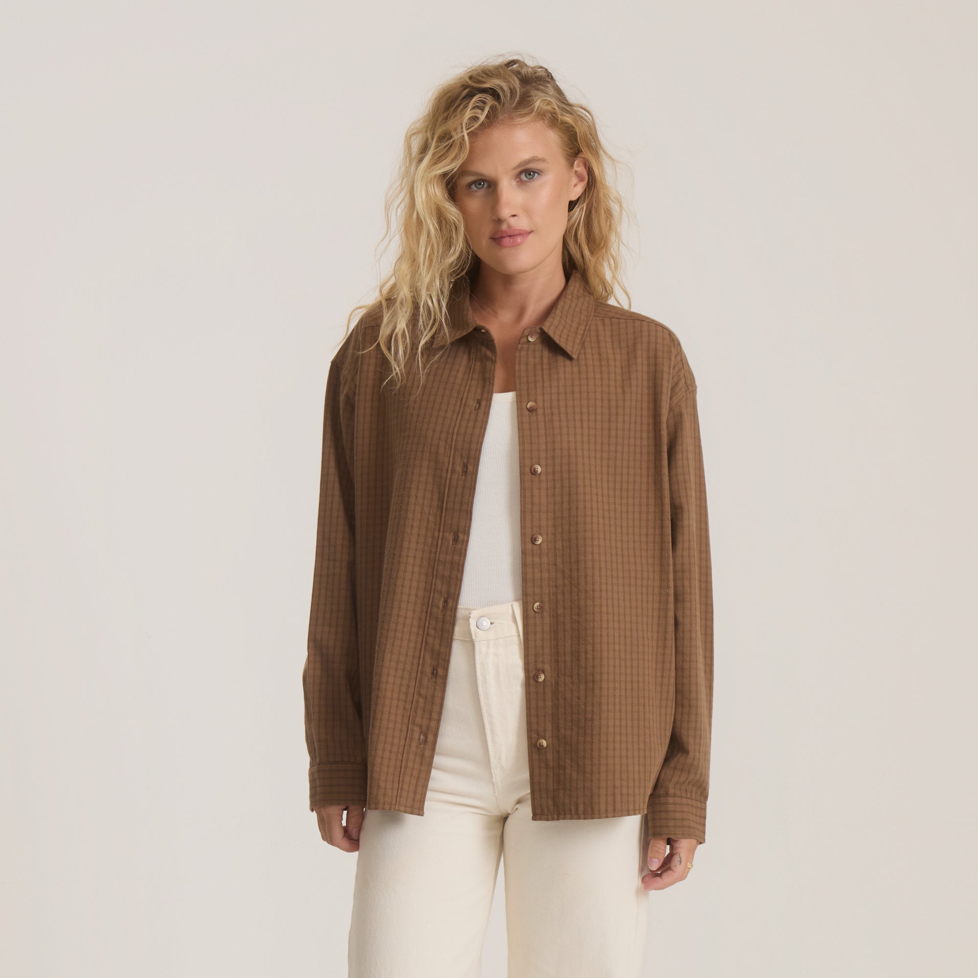 Costa Button Up Shirt - Coco Bean