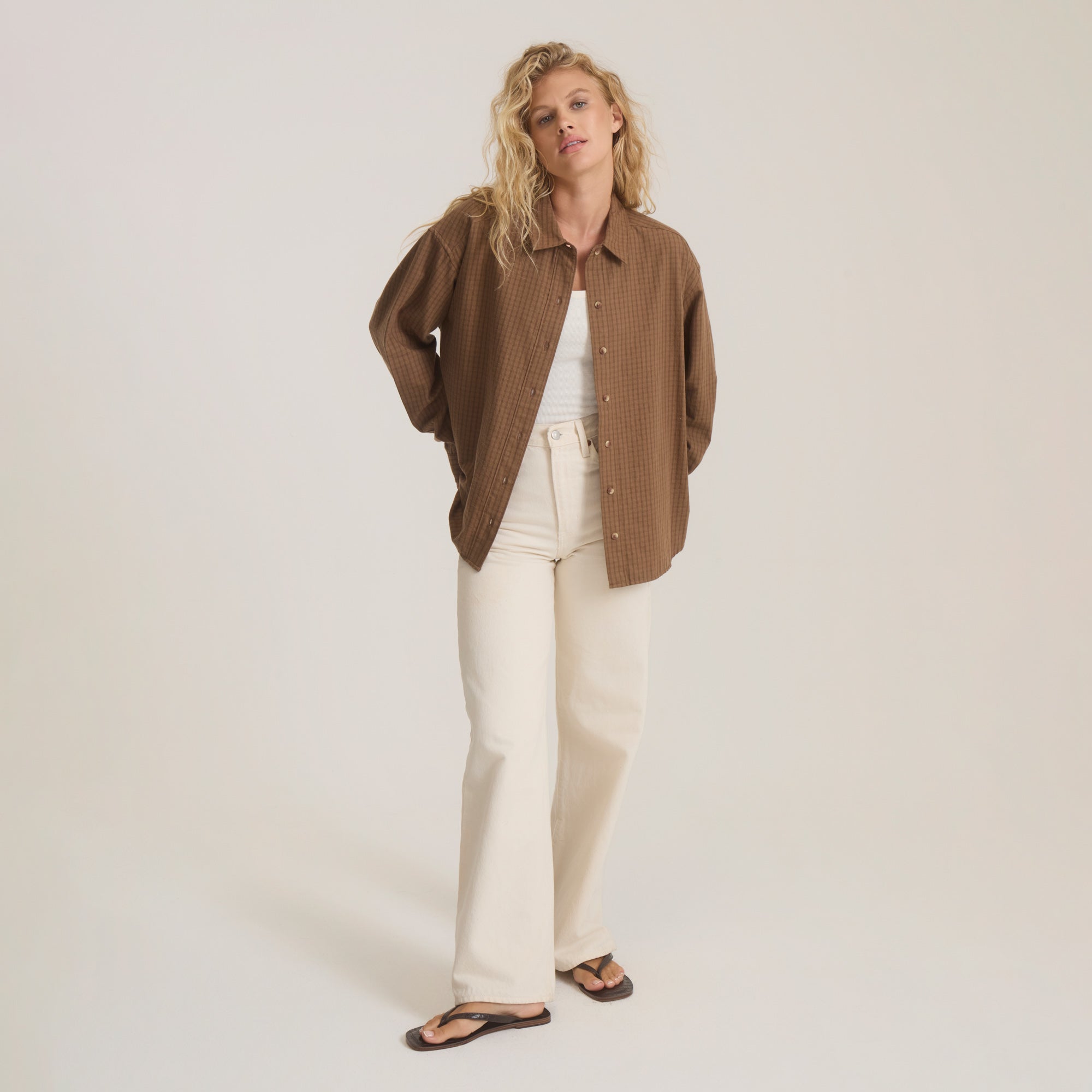 Costa Button Up Shirt - Coco Bean