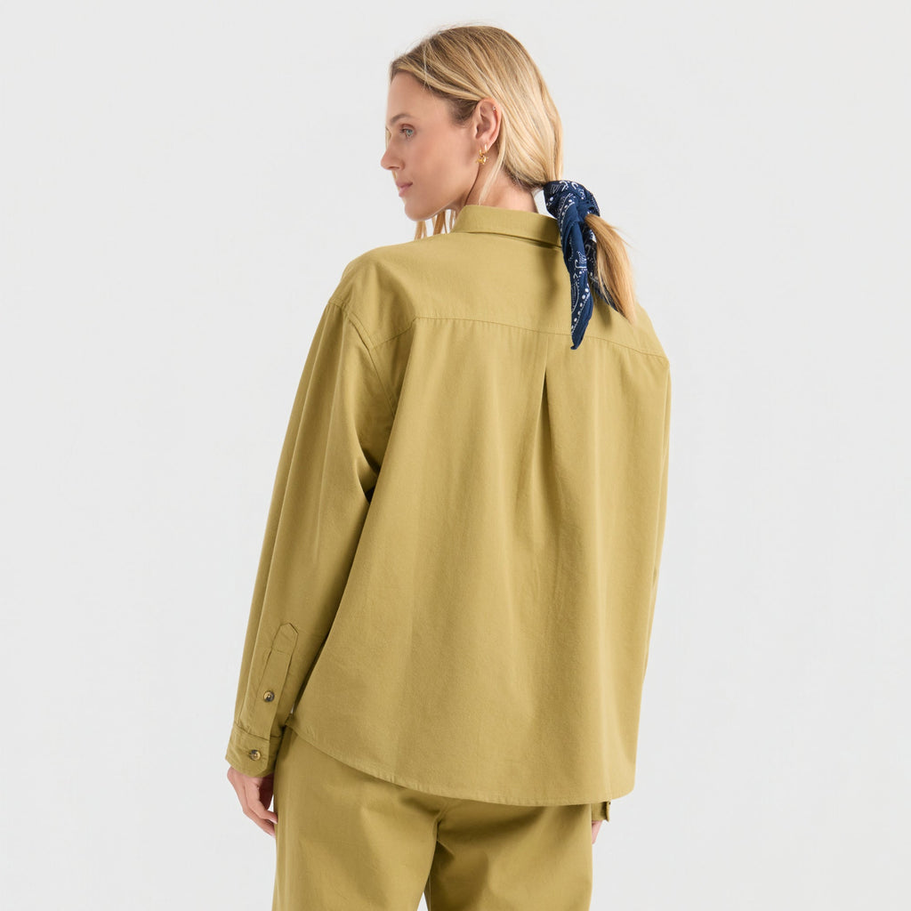 Costa Button Up Shirt - Dusty Olivgrün