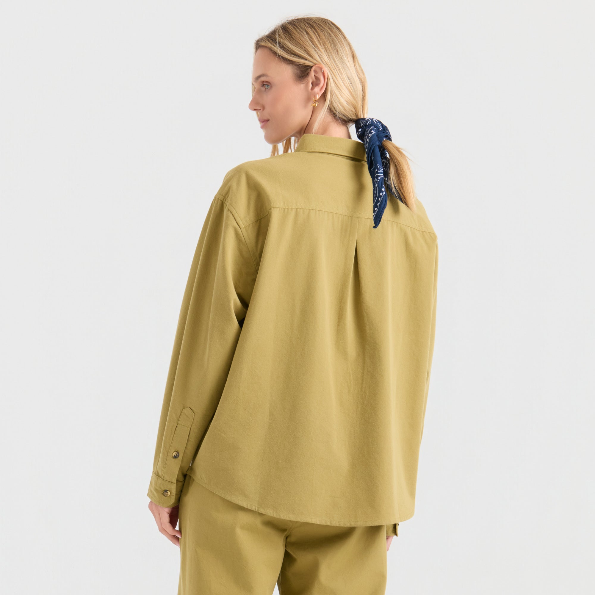 Costa Button Up Shirt - Dusty Olivgrün
