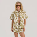 Costa Button Up Shirt - Dusty Olivgrün
