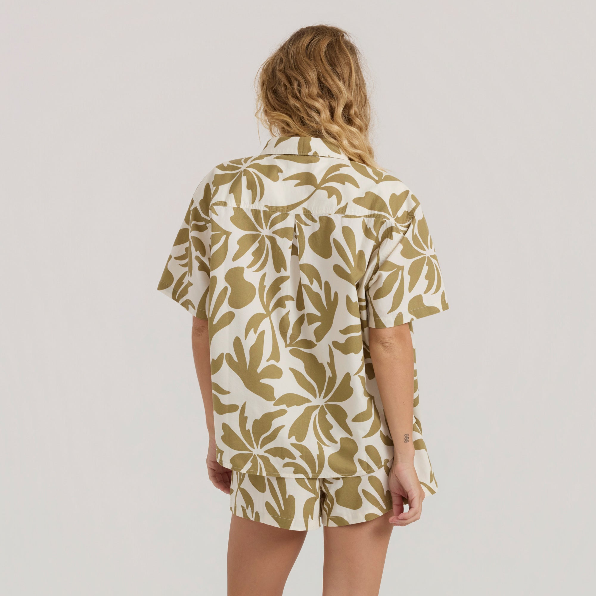 Costa Button Up Shirt - Dusty Olivgrün