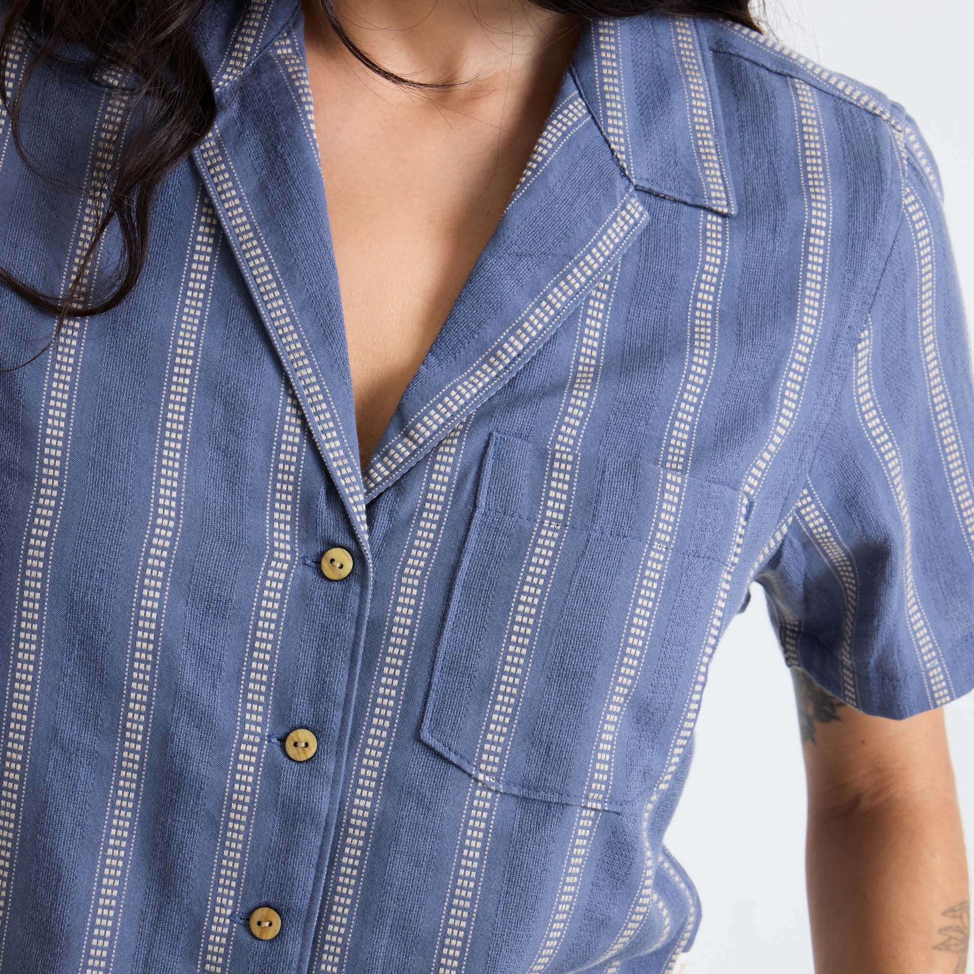 Crosswinds Camp Button Up Shirt - Neptun