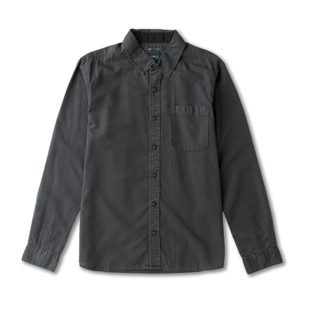 Made To Fade Langarm Button Up Shirt - Gewaschene Kohle